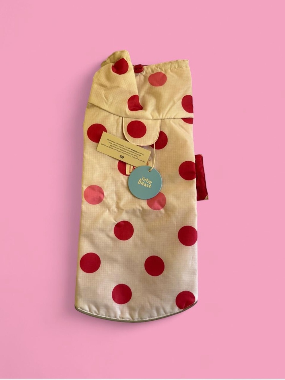 Little beast polka dot reversible dog rain coat